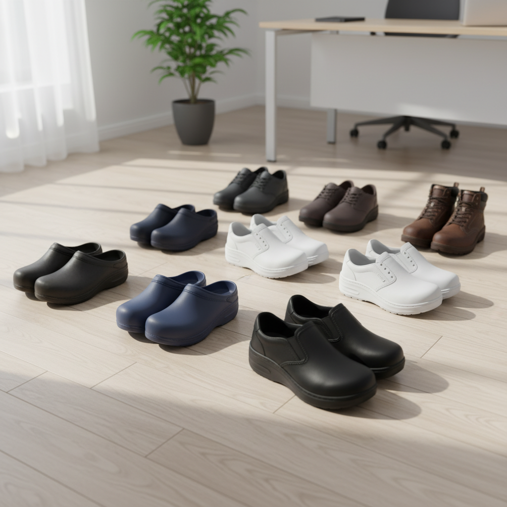 Ayakta çalışanlar için uygun, destekleyici ve rahat ayakkabılar.